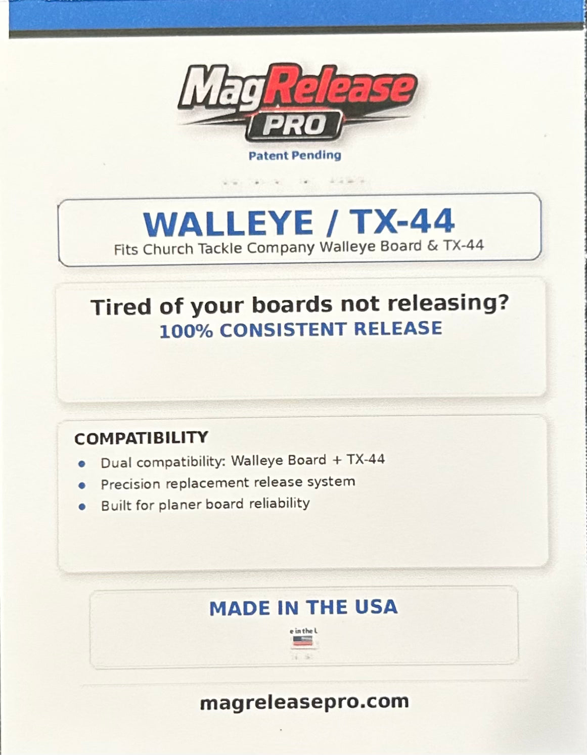 MagRelease - Church Walleye board / TX-44